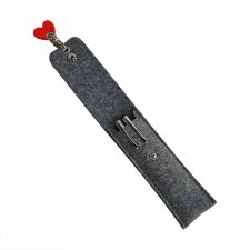 ETUI NA DŁUGOPISY I OŁÓWKI - SZARE Z CZERWONYM