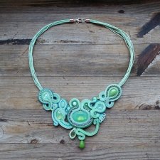 Estel- szmaragdowo- zielony naszyjnik soutache