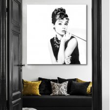 Obraz na płótnie - Audrey Hepburn - 140 x 140