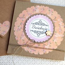dziękuję :: kartka handmade :: podziękowanie
