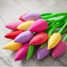 Tulipany z materiału 31cm-12szt