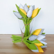 Tulipany z materiału 31cm-12szt Dzień matki
