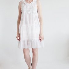 DRANELLA biała sukienka naturalny materiał na lato