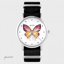 Zegarek - Motyl - czarny, nylonowy