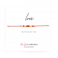 Bransoletka koralikowa For Luck - LOVE (złota)