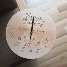 Drewniany zegar "numbers" personalizowany