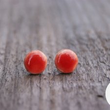 Ceramiczne czerwone kolczyki "Jarzębinki"/stal chirurgiczna