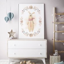 Plakat dla dziecka pokój dziecka - uszatek króliczek A3