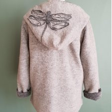 wełniany płaszczyk oversize vintage z ważką