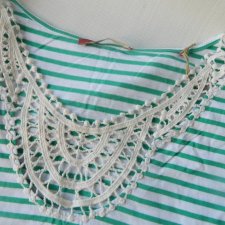 ESPRIT NOWA Z GIPIURĄ * KOSZULKA BLUZKA W PASKI * M - L