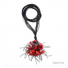 Czerwone i czarne - długi naszyjnik