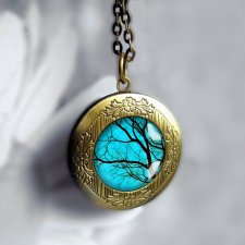 tajemnicze drzewa sekretnik medalion otwierany z grafiką za szkłem