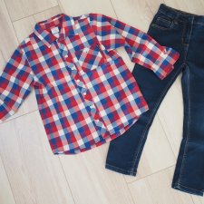 MODNY CHŁOPIEC -rozmiar  110-116 (4+) -  koszula i jeansy dla Eleganta