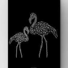 Flamingi outline BLACK A3