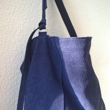 Kobaltowa skórzana torba