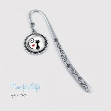 Zakładka do książki - Kotek, serce - metalowa