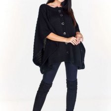 NOWY Sweter oversize a la ponczo wełna