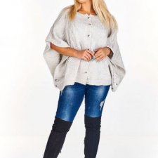 Sweter oversize a la ponczo wełna