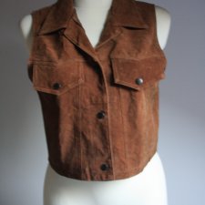 Brązowa zamszowa kamizelka