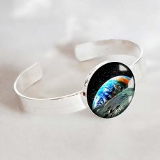 planeta: oryginalna bransoleta z kolorową grafiką w szkle na prezent
