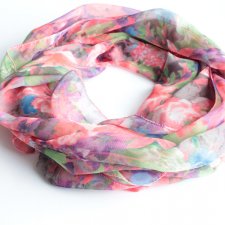 LEKKI SZAL vintage eteryczny kwiaty