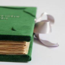 A4 haftowana aksamitna kronika, notatnik, notes