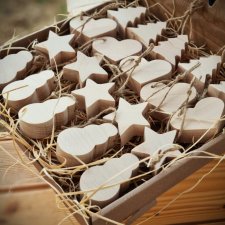 Zestaw drewnianych ozdób choinkowych, 20szt., naturalne ekologiczne ozdoby na choinkę, Boże Narodzenie, boho, rustykalne