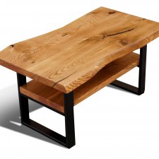 Stolik kawowy z drewna Dąb industrialny Loft Live Edge
