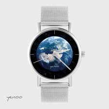 Zegarek, bransoleta - Ziemia - metalowy mesh