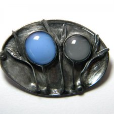 Roślinek portret własny - szarość / błękit