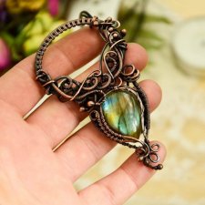 Zamówienie specjalne dla Pani Haliny / Aztec amulet - naszyjnik z labradorytem