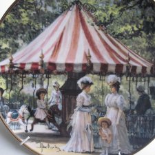 Obraz na porcelanie - Alan Maley  ( 1931 -1995 ) - the summer CAROUSEL -  Franklin Mint - limited edition  kolekcjonerski talerz porcelanowy