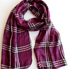 SZAL vintage Z JEDWABIEM KRATA