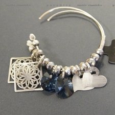 SREBRO, kolczyki -  swarovski blue w srebrze