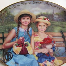 THE BRADFORD EXCHANGE 1997  SISTERS SHARE Sweet   MEMORIES BY CHANTAL POULIN LIMITED EDITION - BRADEX