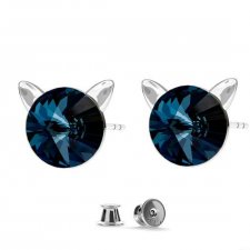 CAT'S EYE - kolczyki srebro 925 i Swarovski