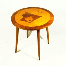 Stolik kawowy z intarsją Niemcy lata 60.