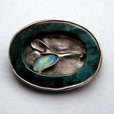 Roślinek portret własny - labradoryt w ramce