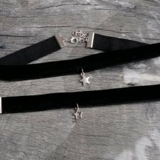 Czarny choker, komplet, black choker, aksamitka