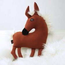 konik, przytulanka brązowy koń poduszka