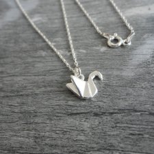 Srebrny naszyjnik ŁABĘDŹ ORIGAMI, srebro 925