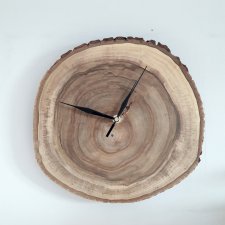 Zegar z plastra orzecha włoskiego, drewniany