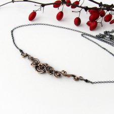 Curly necklace - fantazyjny, minimalistyczny naszyjnik z brązu