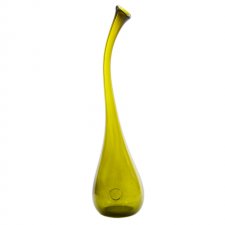 szklany wazon 'bociek' oliwkowy duży