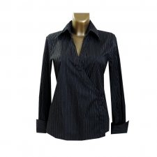 H&M Klasyczna Czarna Bluzka w Prążki 42 XL