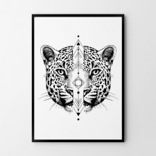 Plakat Skandynawski kot gepard geometryczny 30x40