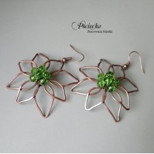 Flower - green - kolczyki
