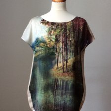SOLAR piękna bluzka w leśny wzór 36