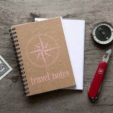 Podróżny notes notatnik bullet journal - łosoś kropki
