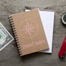 Podróżny notes notatnik bullet journal - łosoś kratka